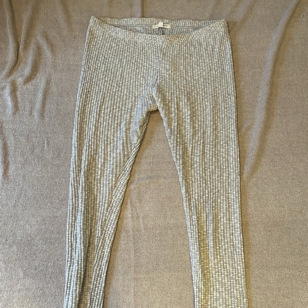 Anthropologie Pure+Good waffle weave  ultra-long cozy cotton leggings, M/L